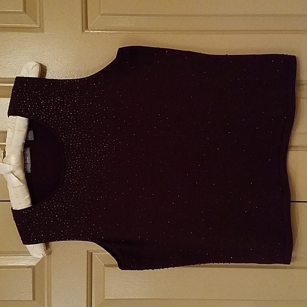 Kate Hill petite silk wine beaded top